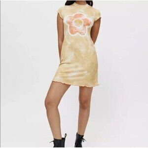 Urban Outfitters Tan and Orange Mini Dress